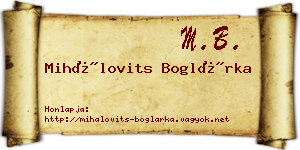 Mihálovits Boglárka névjegykártya