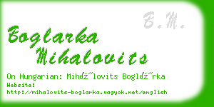 boglarka mihalovits business card